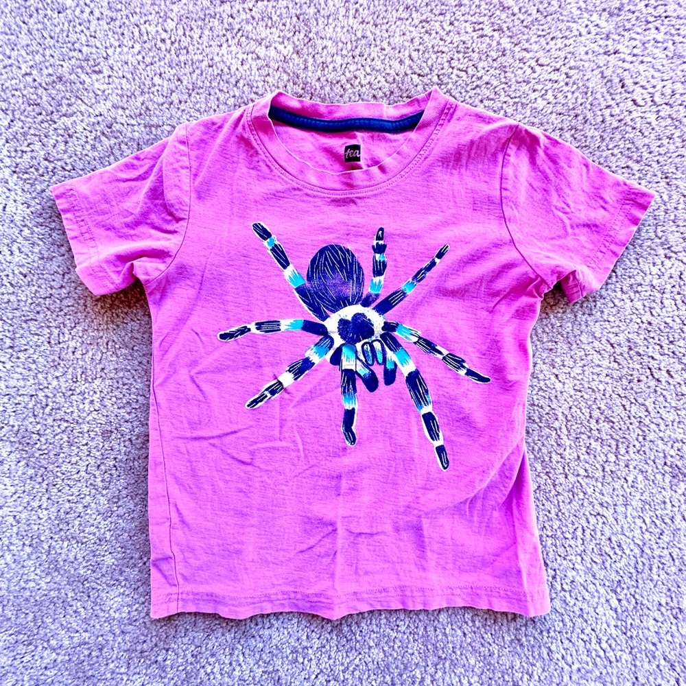 Tea Collection Kids Pink Spider Graphic T-Shirt